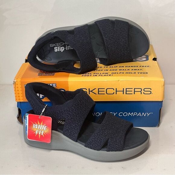 Skechers Slip-ins Adoration Pier Lite Knit Wedges - Picture 2 of 7